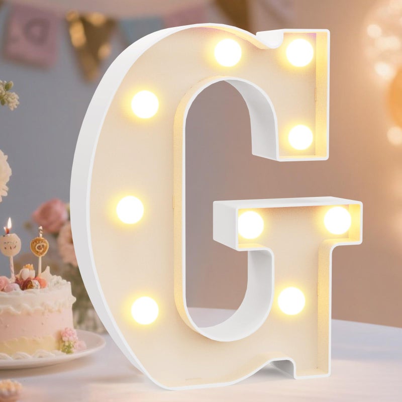 Pooqla LED Marquee Letter Lights Sign, Light Up Alphabet Letter for Home Party Wedding Decoration G - Image 1